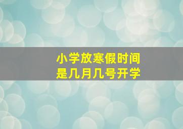 小学放寒假时间是几月几号开学