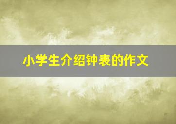 小学生介绍钟表的作文