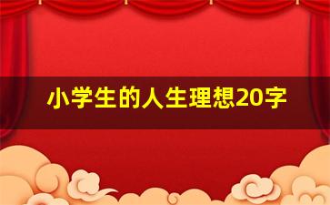 小学生的人生理想20字