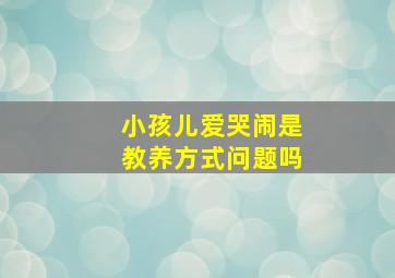 小孩儿爱哭闹是教养方式问题吗