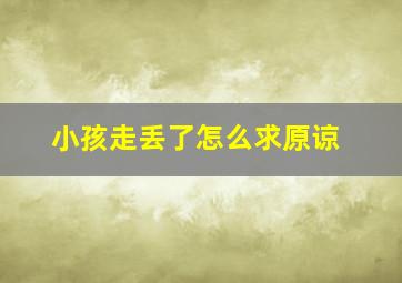 小孩走丢了怎么求原谅