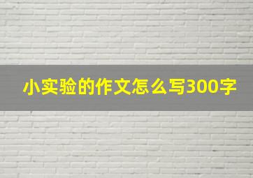 小实验的作文怎么写300字