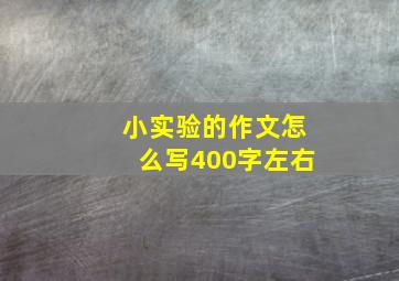 小实验的作文怎么写400字左右