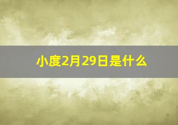 小度2月29日是什么