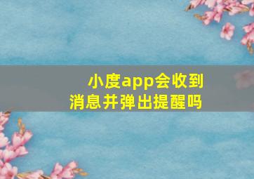 小度app会收到消息并弹出提醒吗