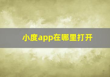 小度app在哪里打开