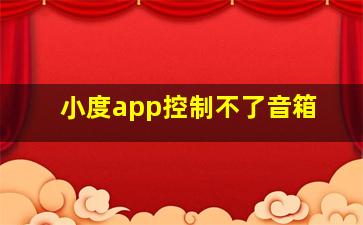 小度app控制不了音箱