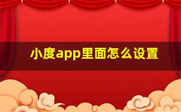 小度app里面怎么设置