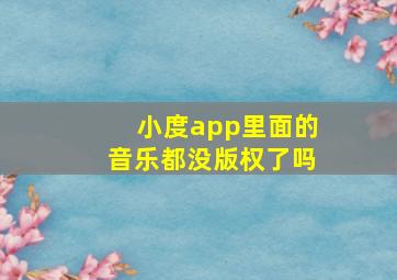 小度app里面的音乐都没版权了吗