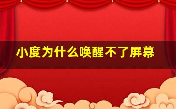 小度为什么唤醒不了屏幕