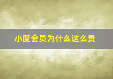 小度会员为什么这么贵