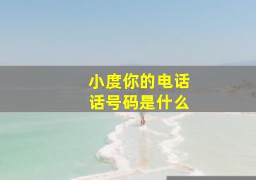 小度你的电话话号码是什么