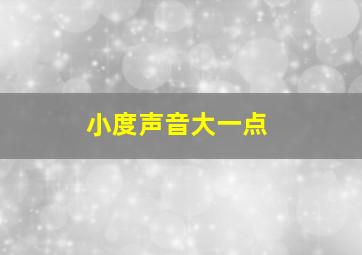 小度声音大一点