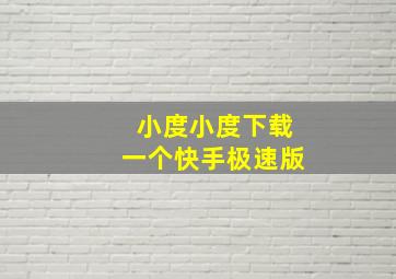 小度小度下载一个快手极速版