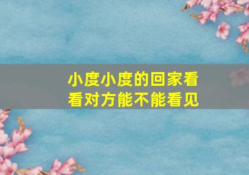 小度小度的回家看看对方能不能看见