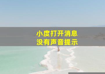 小度打开消息没有声音提示