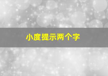 小度提示两个字