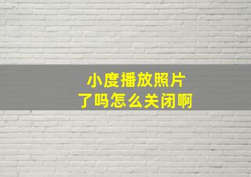 小度播放照片了吗怎么关闭啊