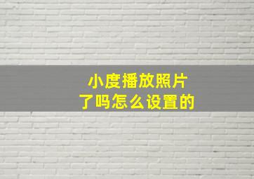 小度播放照片了吗怎么设置的