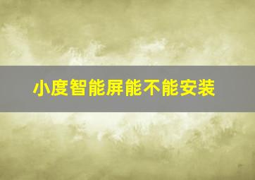 小度智能屏能不能安装