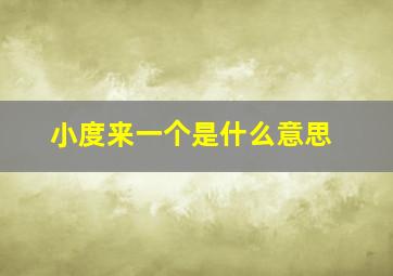 小度来一个是什么意思