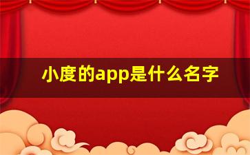 小度的app是什么名字