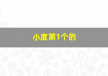 小度第1个的