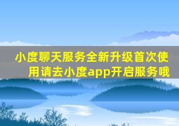 小度聊天服务全新升级首次使用请去小度app开启服务哦