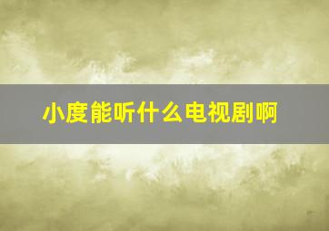 小度能听什么电视剧啊