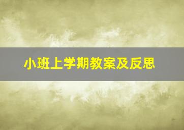 小班上学期教案及反思