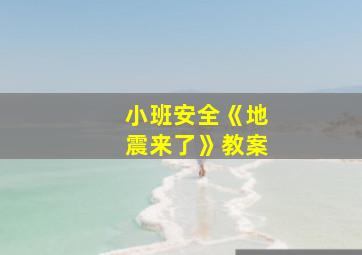 小班安全《地震来了》教案