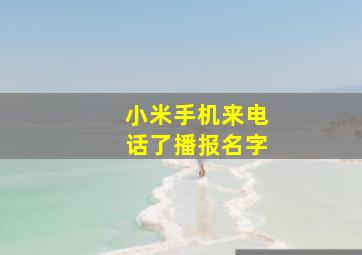 小米手机来电话了播报名字