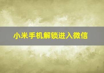 小米手机解锁进入微信