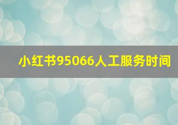 小红书95066人工服务时间