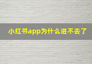 小红书app为什么进不去了