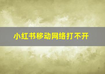 小红书移动网络打不开