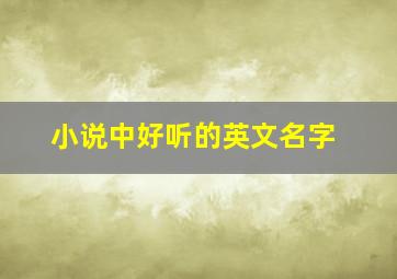 小说中好听的英文名字