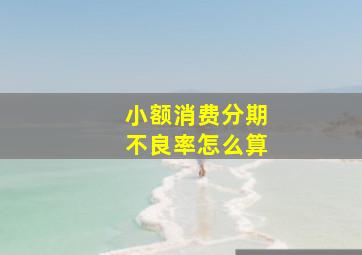 小额消费分期不良率怎么算