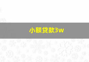 小额贷款3w