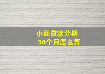 小额贷款分期36个月怎么算