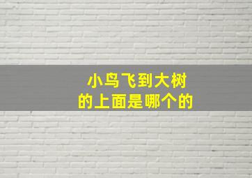 小鸟飞到大树的上面是哪个的