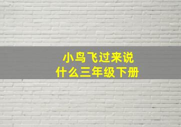 小鸟飞过来说什么三年级下册