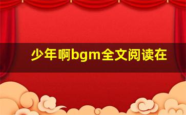 少年啊bgm全文阅读在