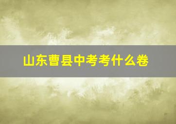 山东曹县中考考什么卷