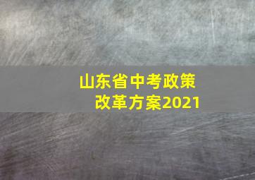 山东省中考政策改革方案2021