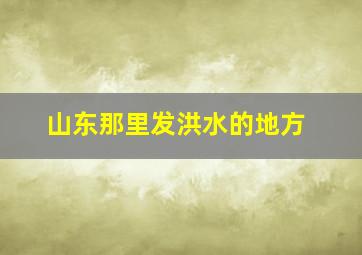 山东那里发洪水的地方