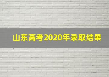 山东高考2020年录取结果