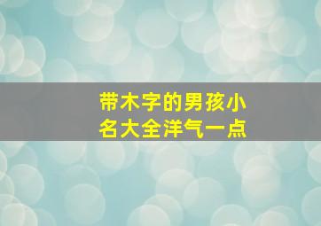 带木字的男孩小名大全洋气一点