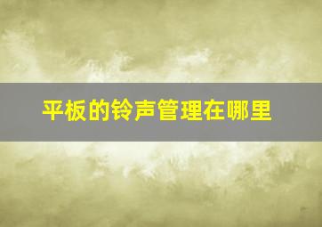 平板的铃声管理在哪里