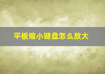 平板缩小键盘怎么放大